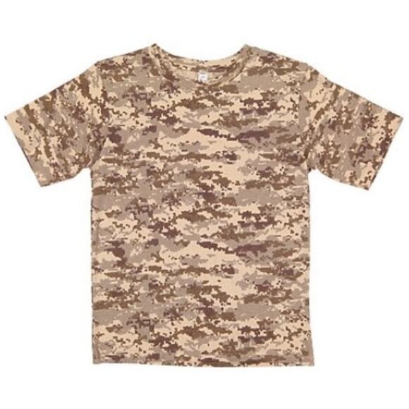 Code Five Camo Short Sleeve Crew Neck Tee Shirt in Sand Digital Youth Medium - Picture 1 of 3